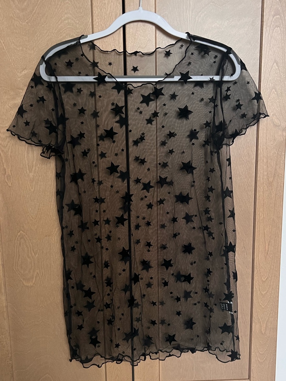 Sheer Black Star Mesh Dress